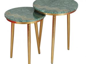 Green Marble Nesting Tables