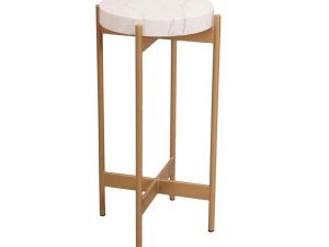 White Marble End Table
