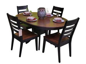 Express Ship Round Elm Top Amish Dining Set
