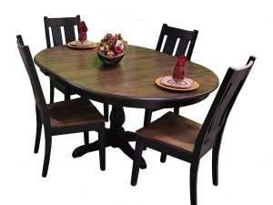 Express Ship Round Maple Amish Dining Set